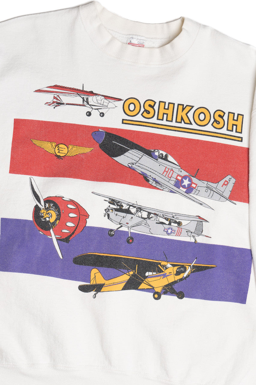 Vintage "Oshkosh" "Sport Aviation" Airplane Sweatshirt