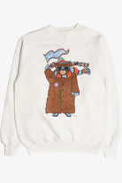 Vintage "Go Team" Bear Graphic Raglan Sweatshirt