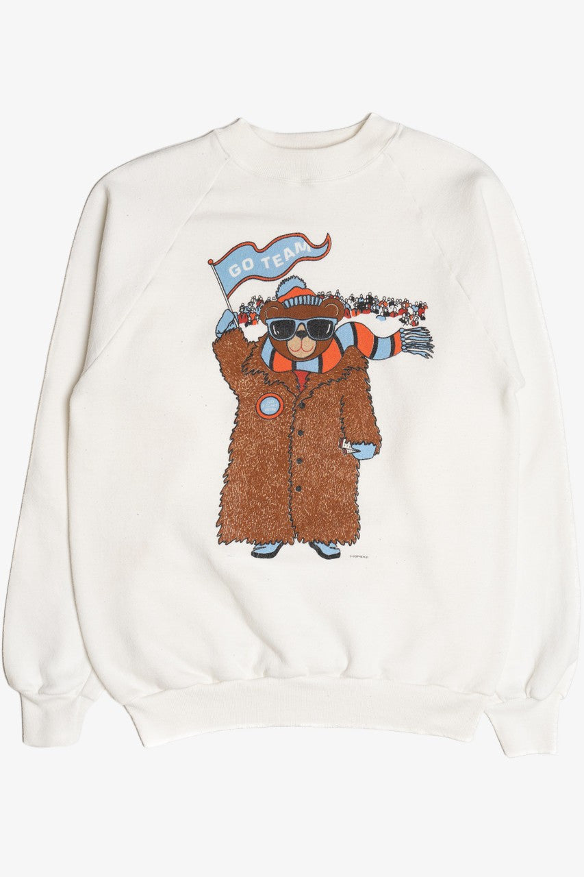 Vintage "Go Team" Bear Graphic Raglan Sweatshirt