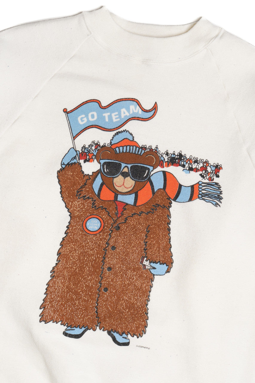 Vintage "Go Team" Bear Graphic Raglan Sweatshirt
