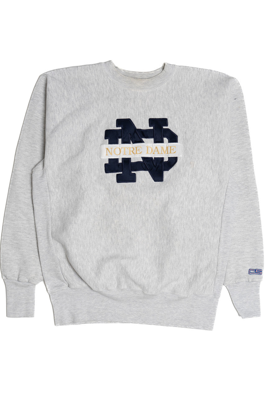 Vintage "Notre Dame" Embroidered Logo Sweatshirt