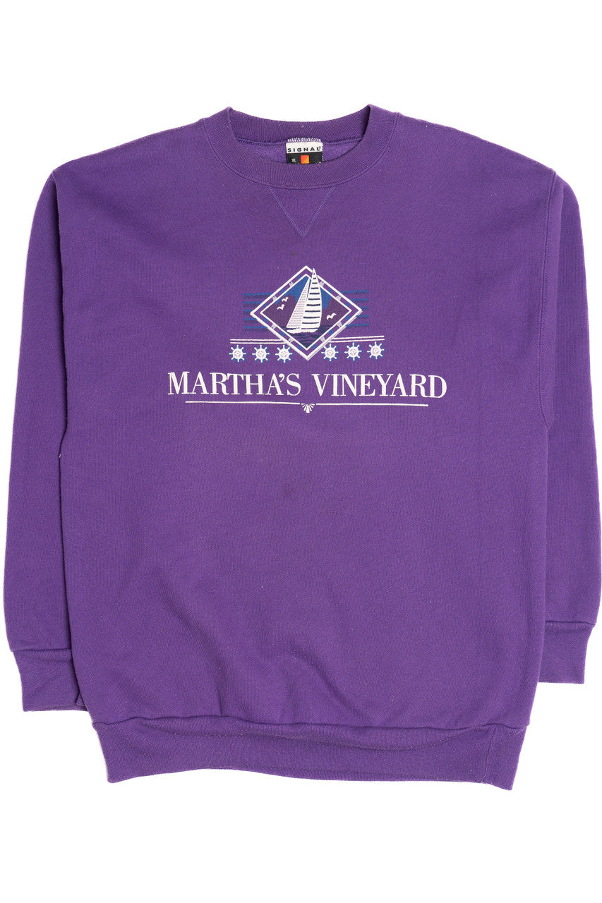 Vintage "Martha's Vineyard" Sailboat Embroidered Sweatshirt