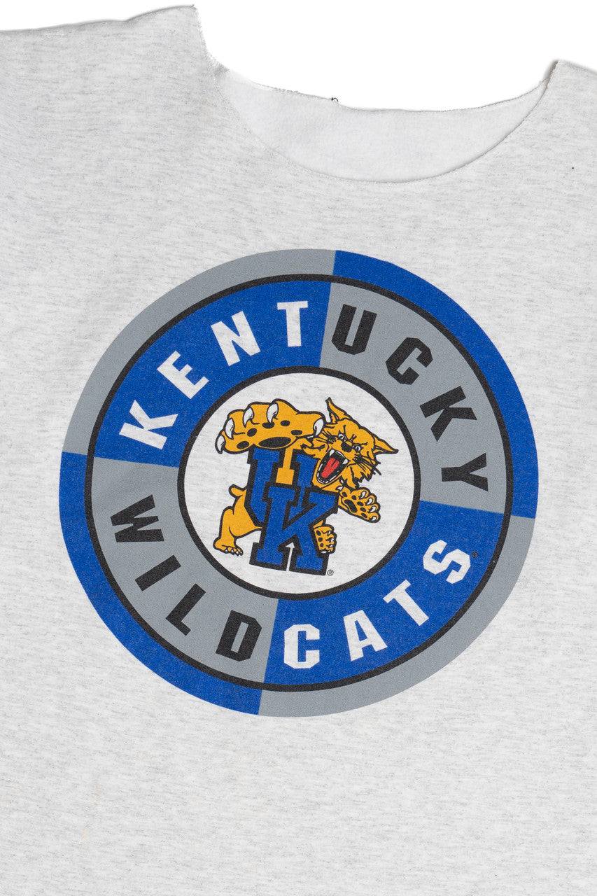 Vintage "Kentucky Wildcats" Raw Hem Cropped Sweatshirt Top