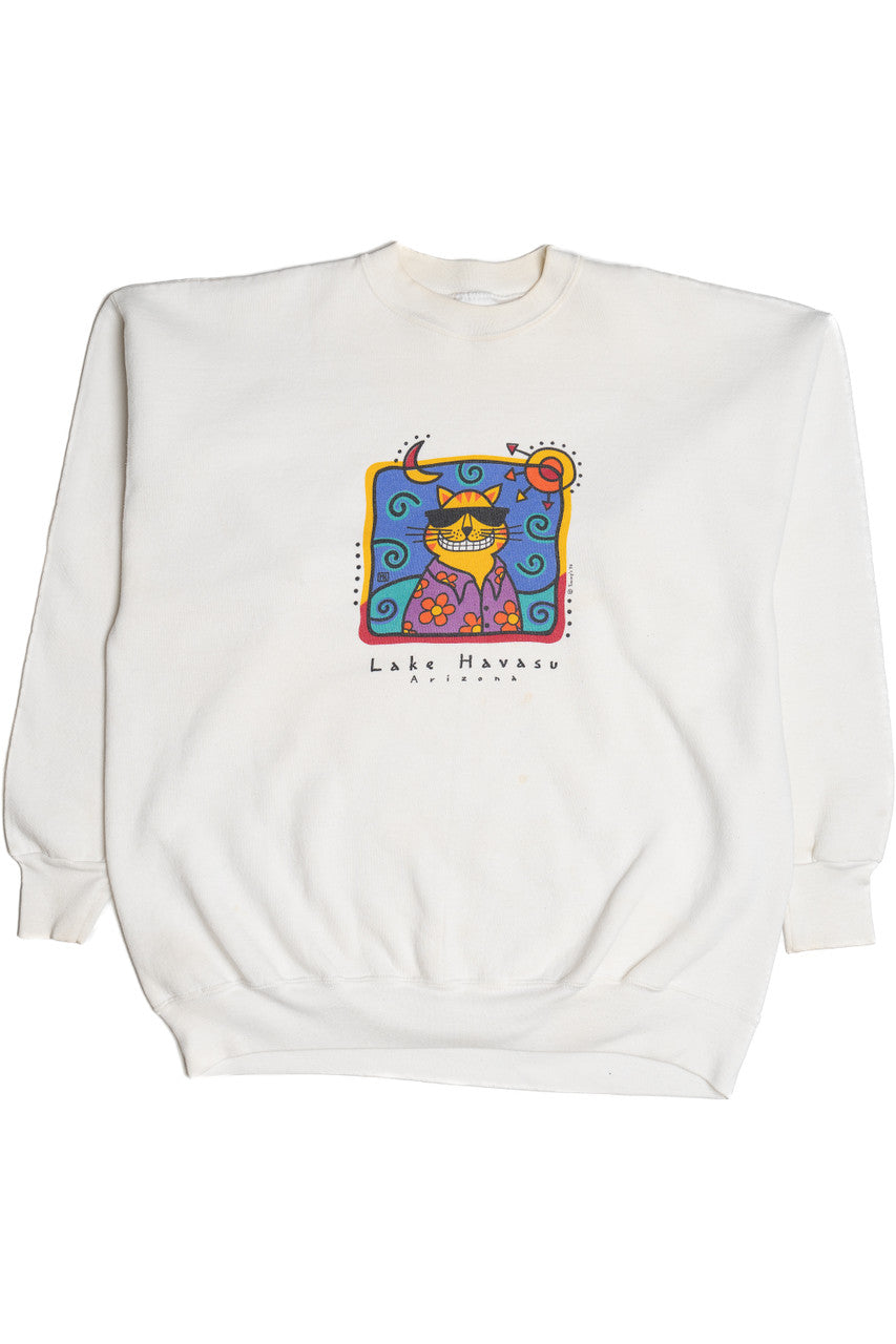 Vintage "Lake Havasu Arizona" Cool Beach Cat Sweatshirt