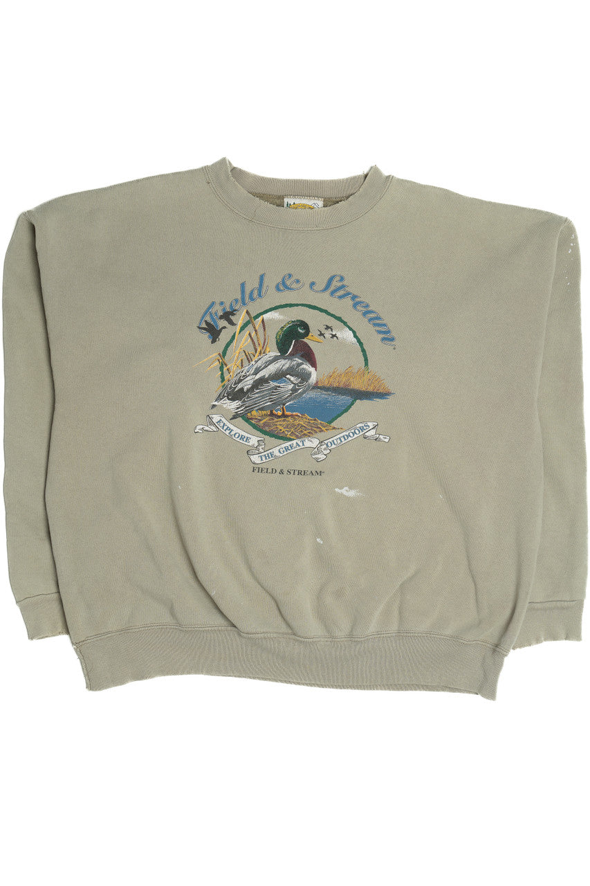 Vintage Distressed "Explore The Great Outdoors" "Field & Stream" Duck Sweatshirt