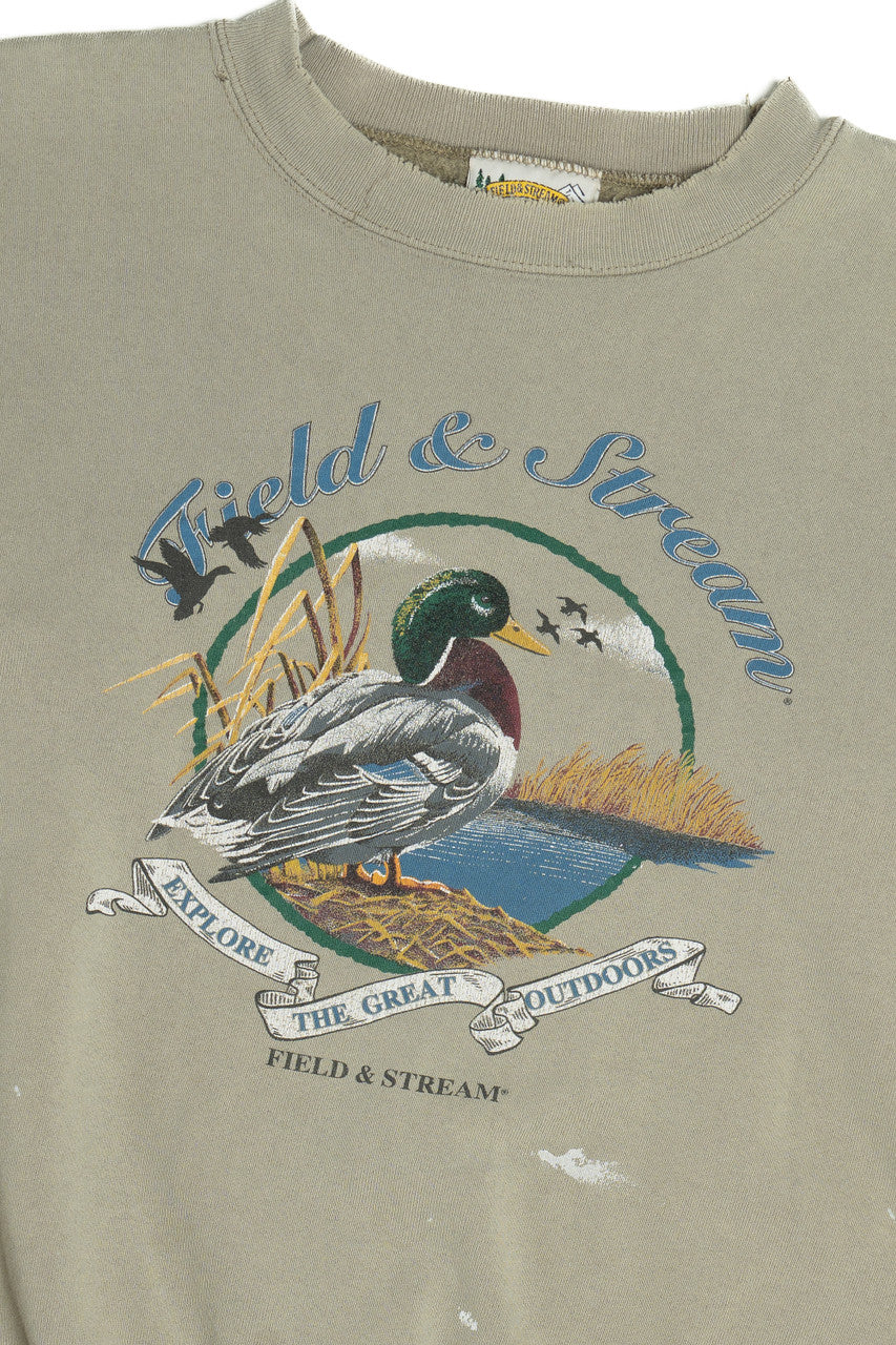 Vintage Distressed "Explore The Great Outdoors" "Field & Stream" Duck Sweatshirt