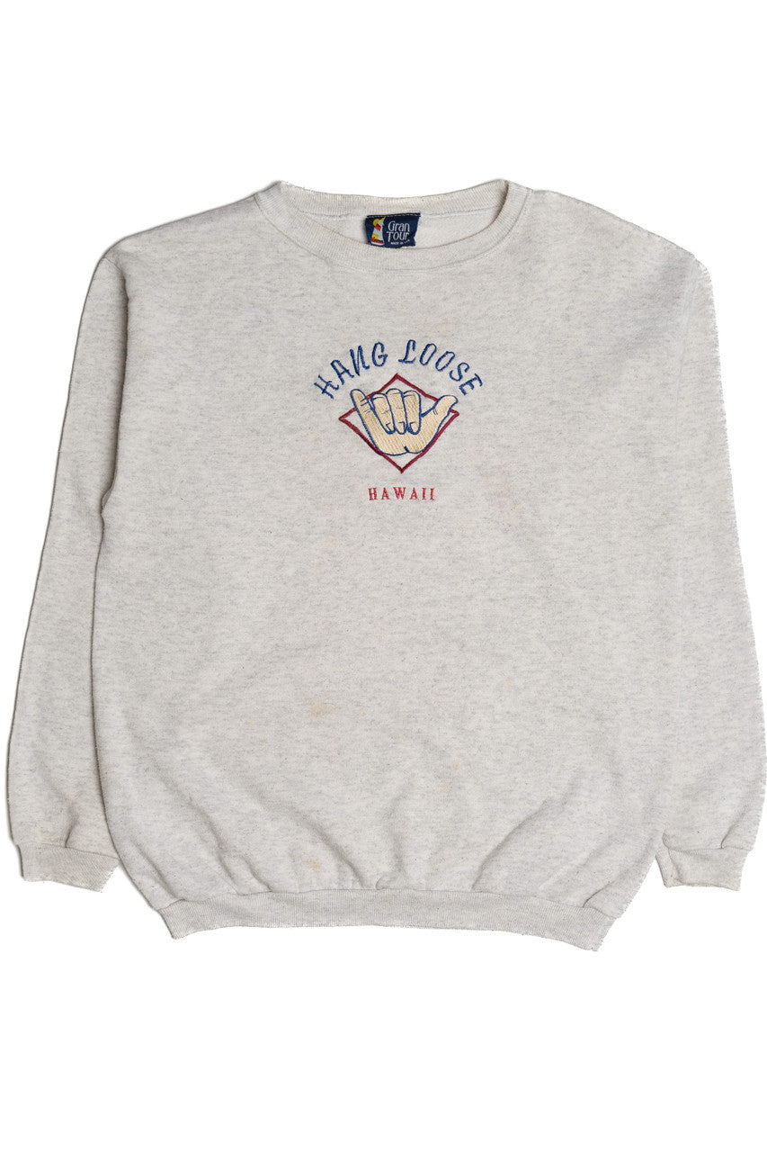 Vintage "Hang Loose" Hawaii Embroidered Sweatshirt