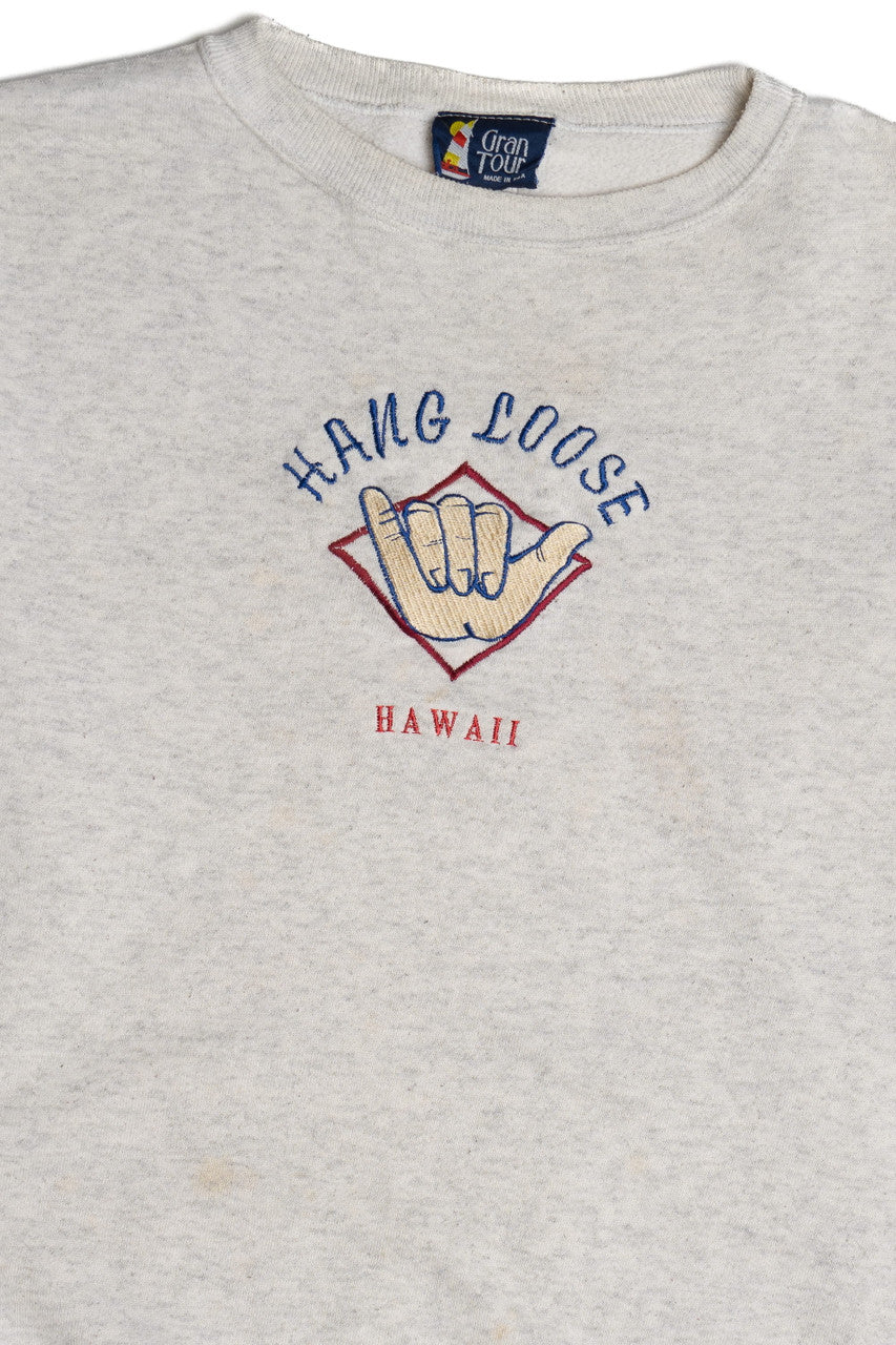 Vintage "Hang Loose" Hawaii Embroidered Sweatshirt