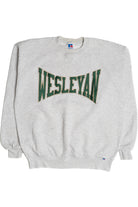 Vintage "Wesleyan" University Flocking Embroidered Sweatshirt (1990s)