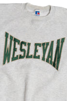 Vintage "Wesleyan" University Flocking Embroidered Sweatshirt (1990s)