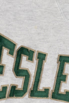 Vintage "Wesleyan" University Flocking Embroidered Sweatshirt (1990s)