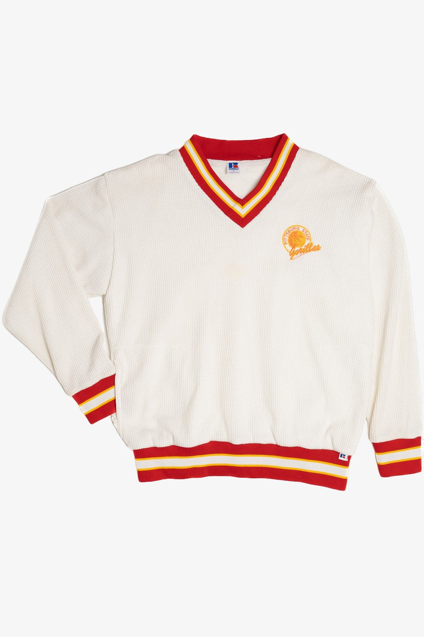 Vintage "Pittsburgh State Gorillas" Waffle Weave Nylon Lined Sweatshirt (1990s)