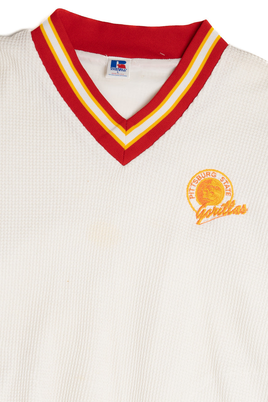 Vintage "Pittsburgh State Gorillas" Waffle Weave Nylon Lined Sweatshirt (1990s)