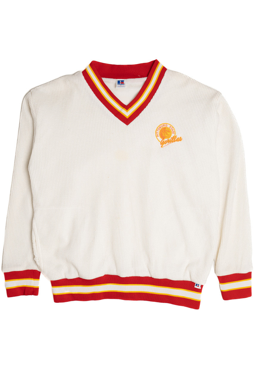 Vintage "Pittsburgh State Gorillas" Waffle Weave Nylon Lined Sweatshirt (1990s)
