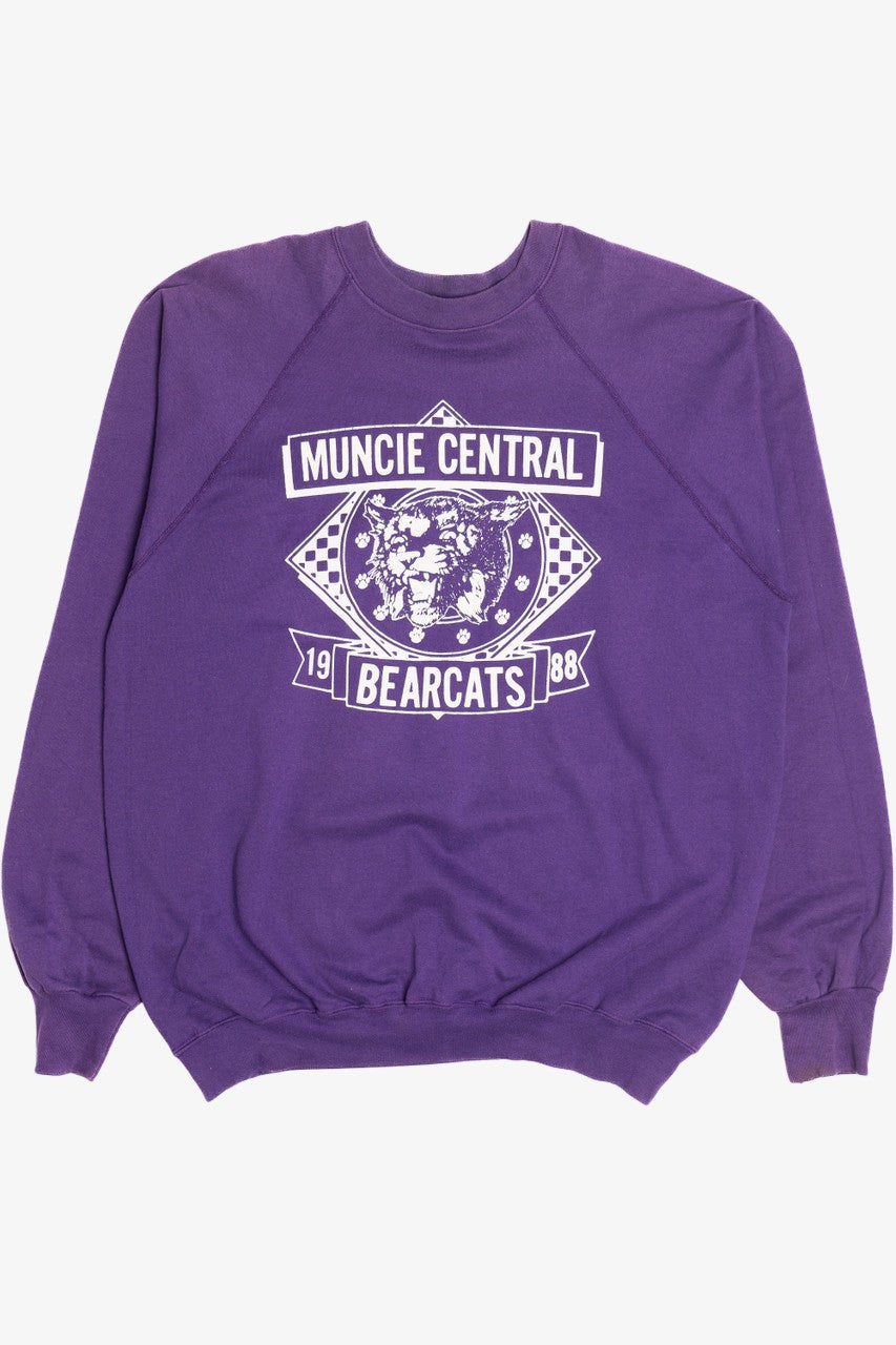 Vintage 1988 "Muncie Central Bearcats" Raglan Sweatshirt (1980s)