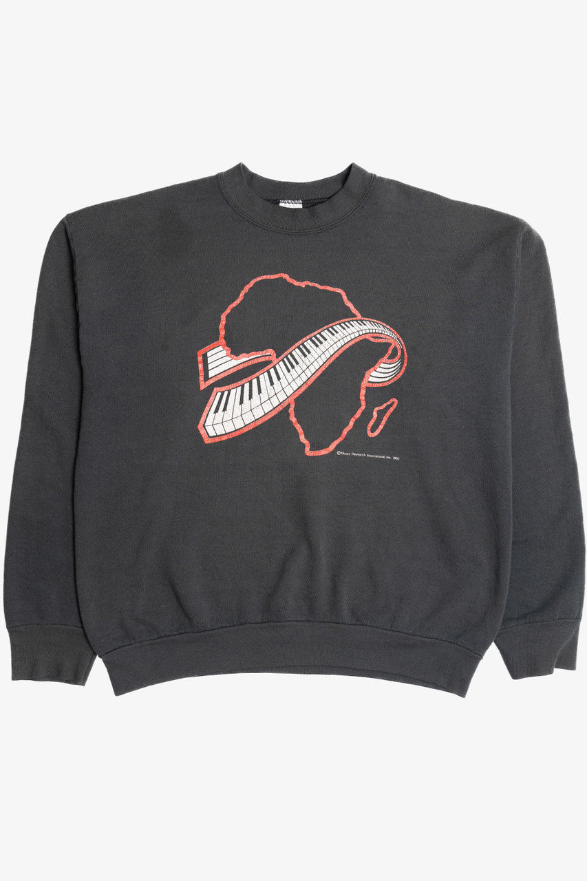 Vintage 1992 "African American Music" Genre Chart Sweatshirt (1990s)