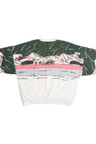 Snowy Wraparound Print Heavyweight Soft Quilted-Lined Sweatshirt (1990s)