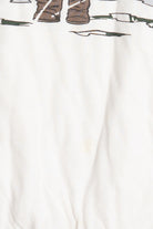 Snowy Wraparound Print Heavyweight Soft Quilted-Lined Sweatshirt (1990s)