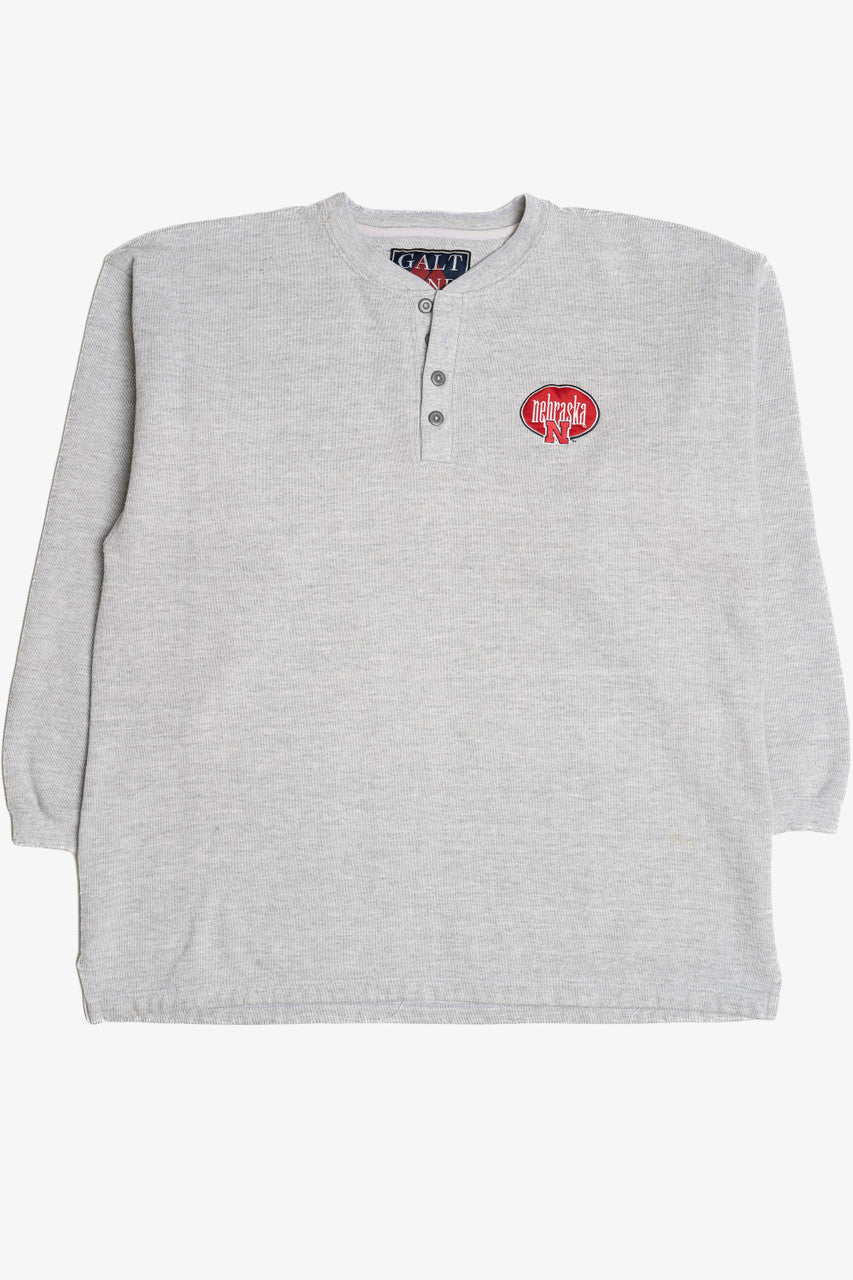 Vintage University of Nebraska Button Henley Sweatshirt (1990s)