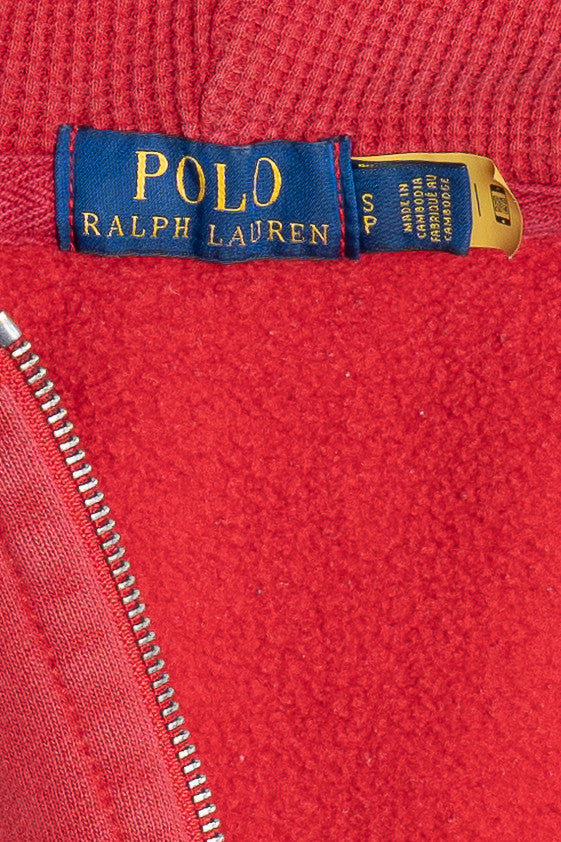 Vintage Distressed Polo By Ralph Lauren Zip-Up Hoodie Sweatshirt (1990s)