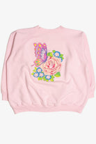 Vintage Butterfly Rose Embossed Print Sweatshirt (1990s)