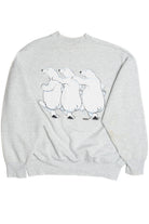 Vintage Distressed Dancing Polar Bears "4 Wing Cold Lake" Sweatshirt (1990s)