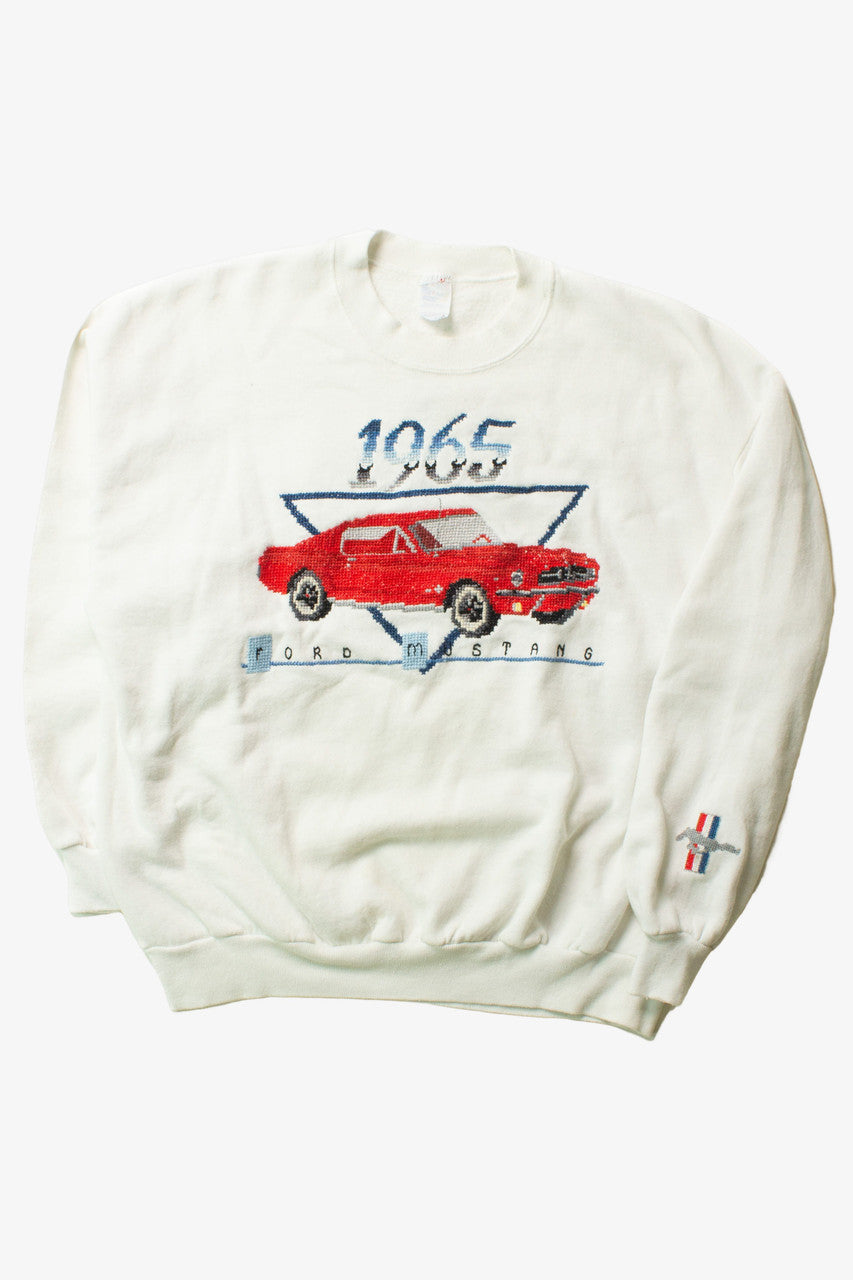 Vintage Embroidered 1965 Ford Mustang Sweatshirt (1990s) 10983