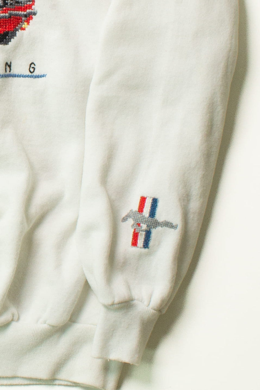 Vintage Embroidered 1965 Ford Mustang Sweatshirt (1990s) 10983