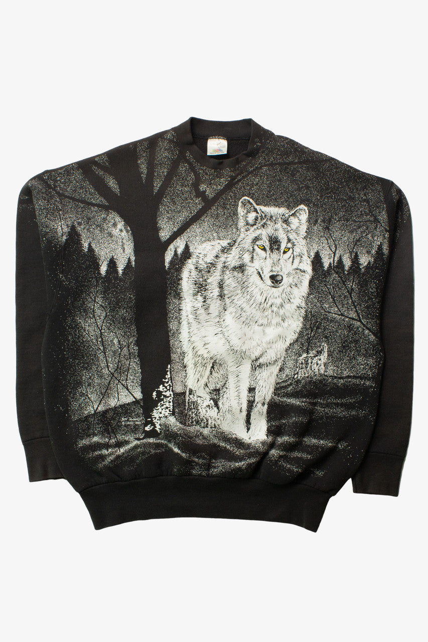 Vintage Wolf Woods All Over Graphic Sweatshirt (1993)