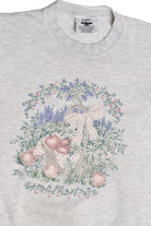 Vintage Cottagecore Floral Basket With Bow Sweatshirt