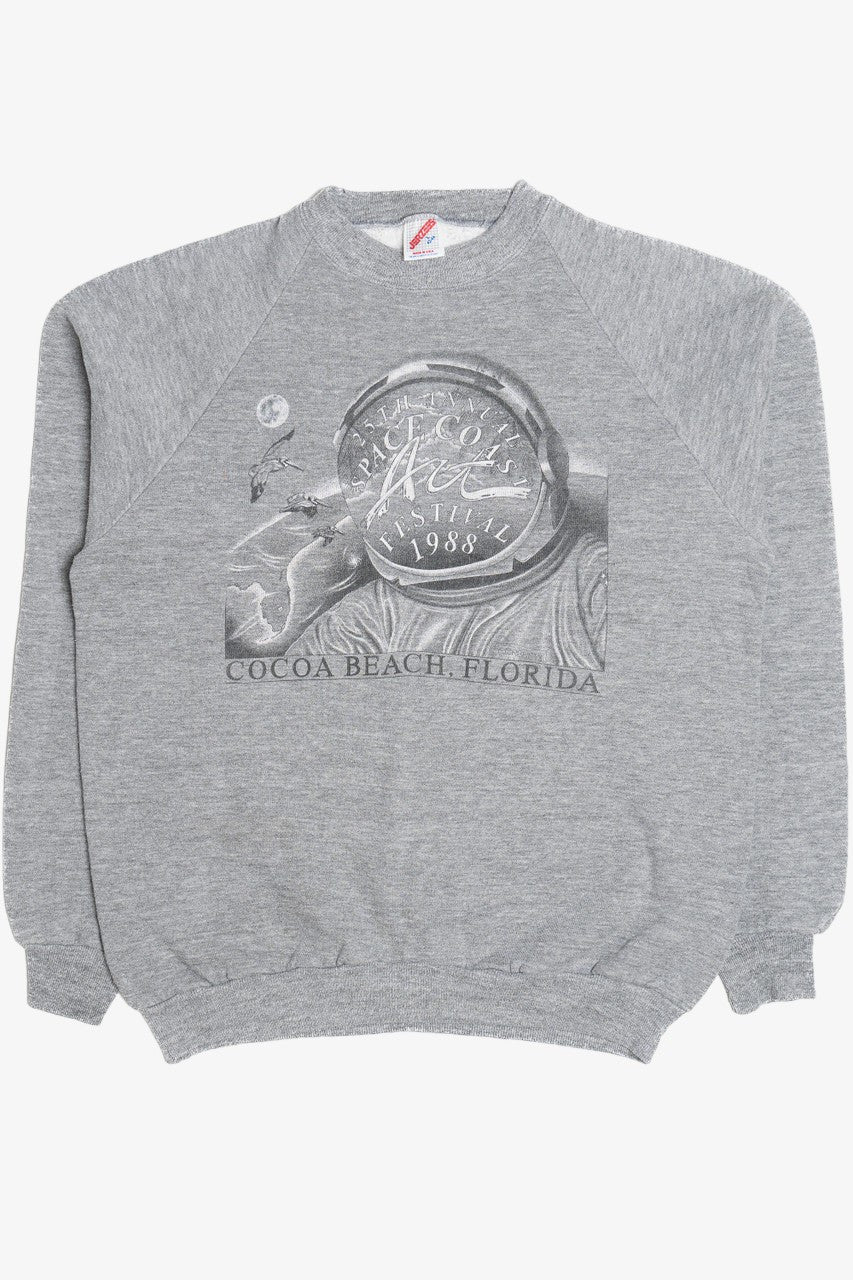 Vintage 1988 Art Festival "Cocoa Beach, Florida" Raglan Sweatshirt (1980s)