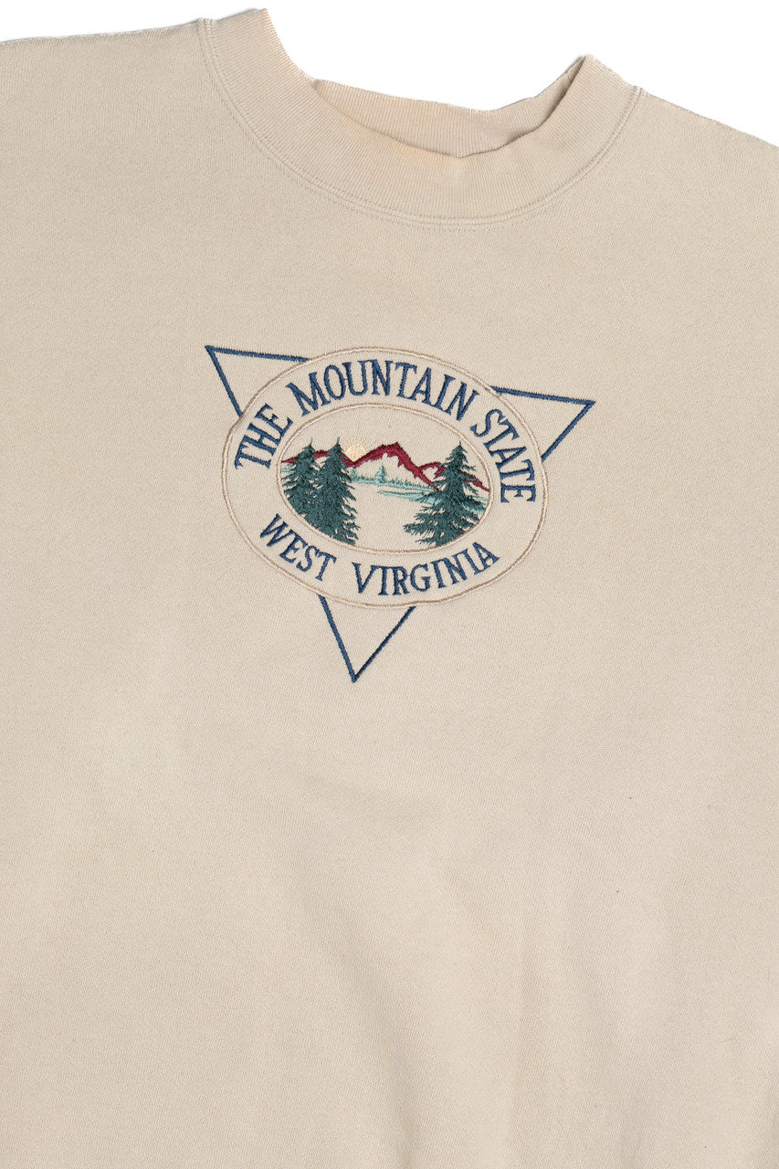 Vintage West Virginia "The Mountain State" Embroidered Sweatshirt