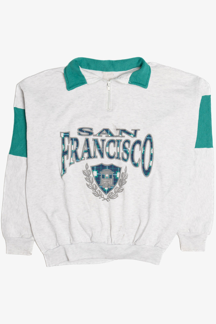 Vintage "San Francisco" Color Block Quarter Zip Sweatshirt
