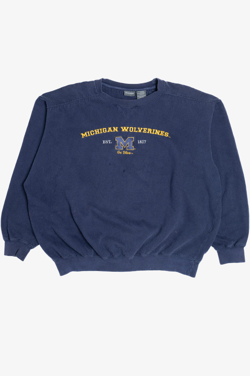 "Michigan Wolverines" "Go Blue" Embroidered Sweatshirt