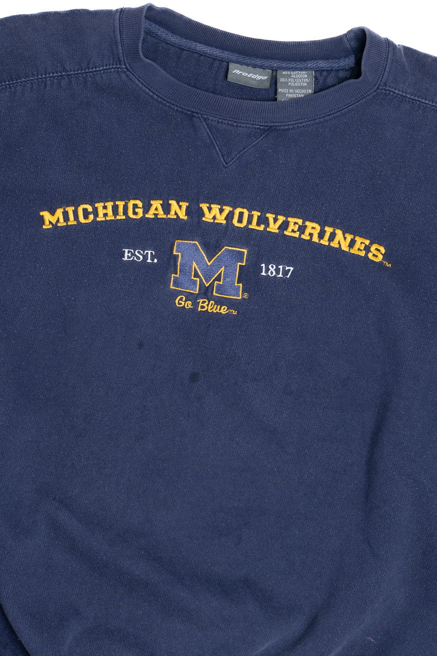 "Michigan Wolverines" "Go Blue" Embroidered Sweatshirt