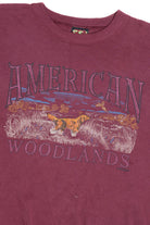 Vintage "American Woodlands" Embroidered Hunting Dog Lightweight Sweatshirt