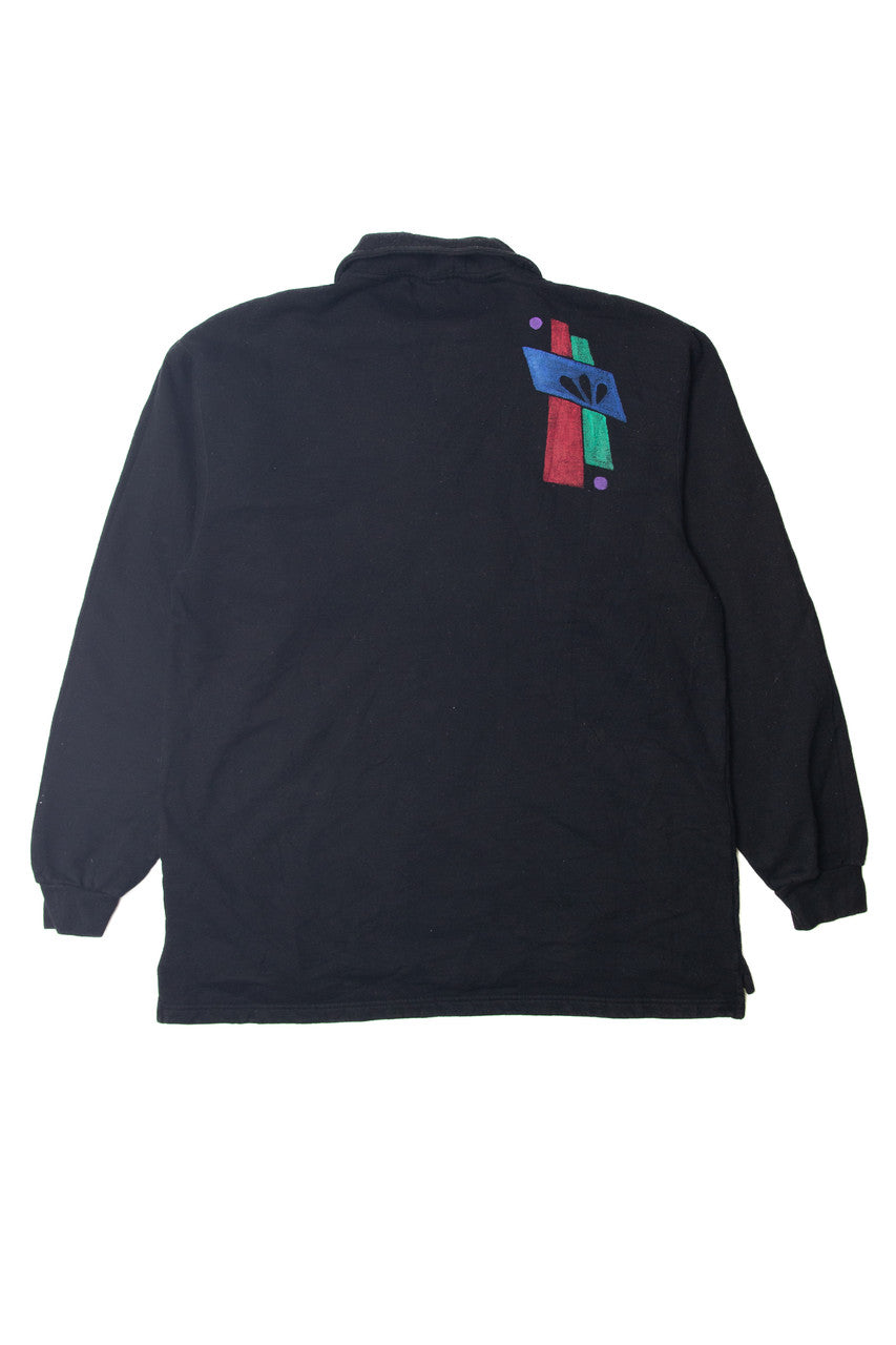 Hand Painted "Sumo On Matisse" Quarter Zip Sweatshirt
