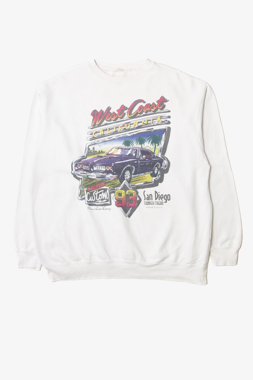 Vintage "West Coast California" 1993 Car Sweatshirt