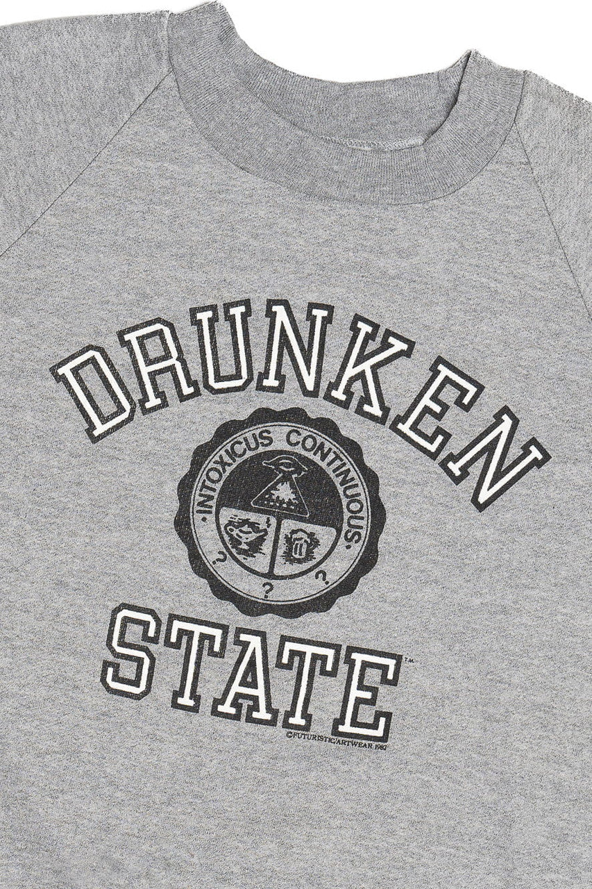 Vintage "Drunken State" Parody Deadstock Sweatshirt (1980s) 1122