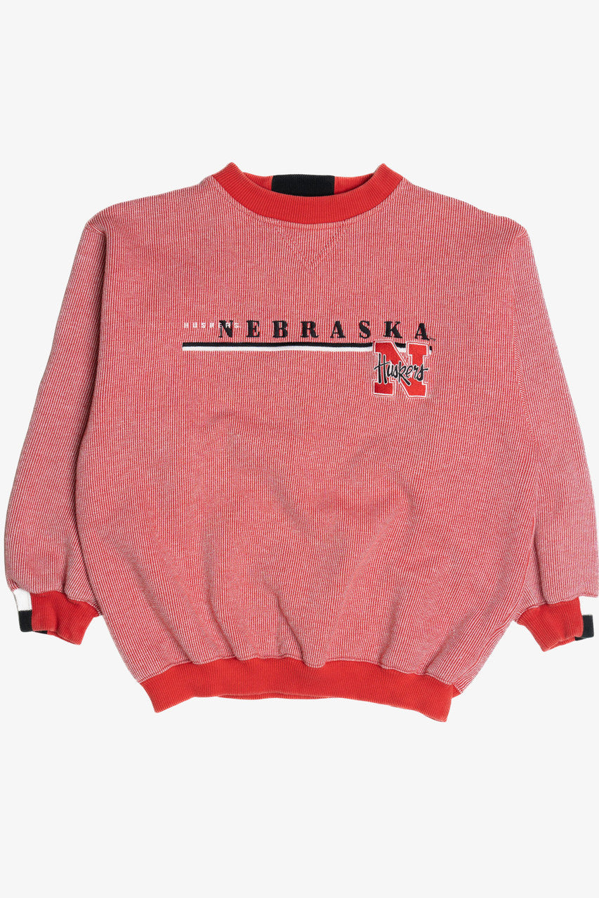 "Nebraska Huskers" Red Thin Striped Puma Sweatshirt (2000s) 11147