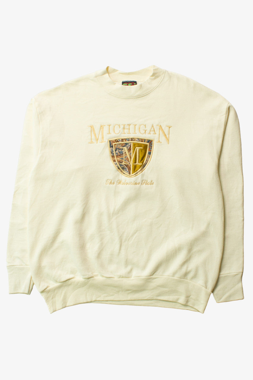 Vintage Embroidered Michigan Wolverine State Sweatshirt (1990s)
