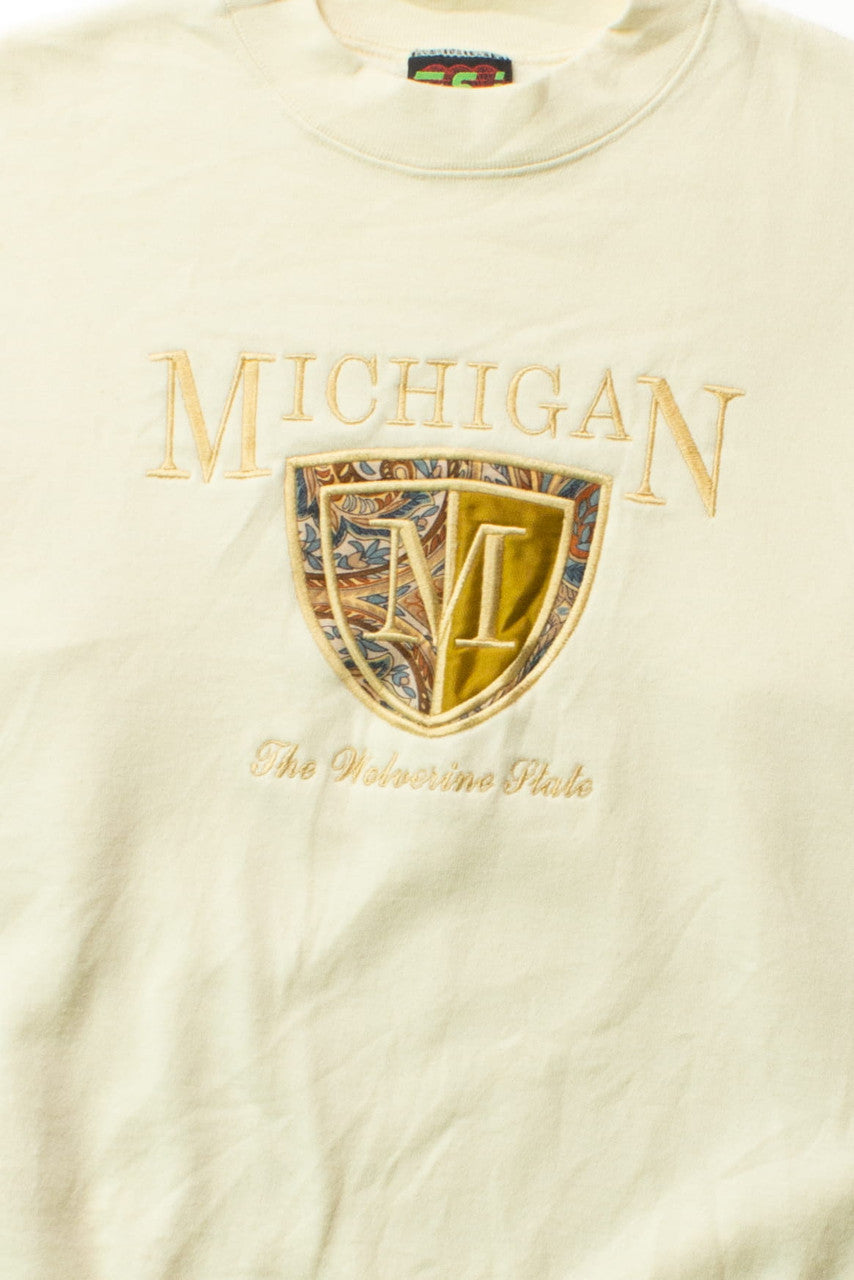Vintage Embroidered Michigan Wolverine State Sweatshirt (1990s)