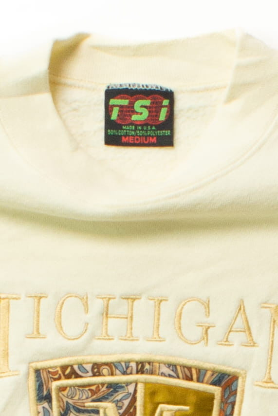 Vintage Embroidered Michigan Wolverine State Sweatshirt (1990s)