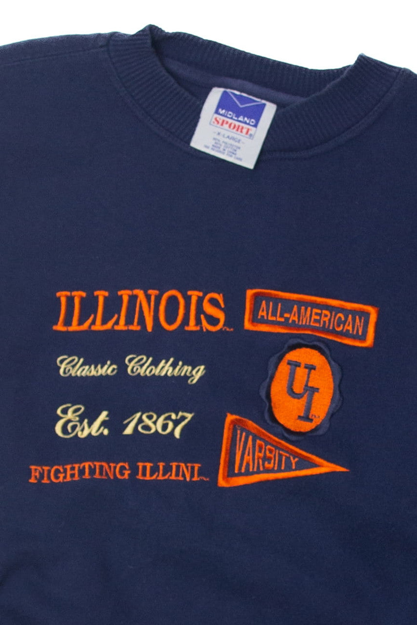 Midland Sport Illinois Varsity Embroidered Sweatshirt