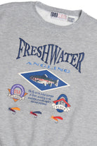 Vintage "Freshwater" Fishing Embroidered Detail Sweatshirt