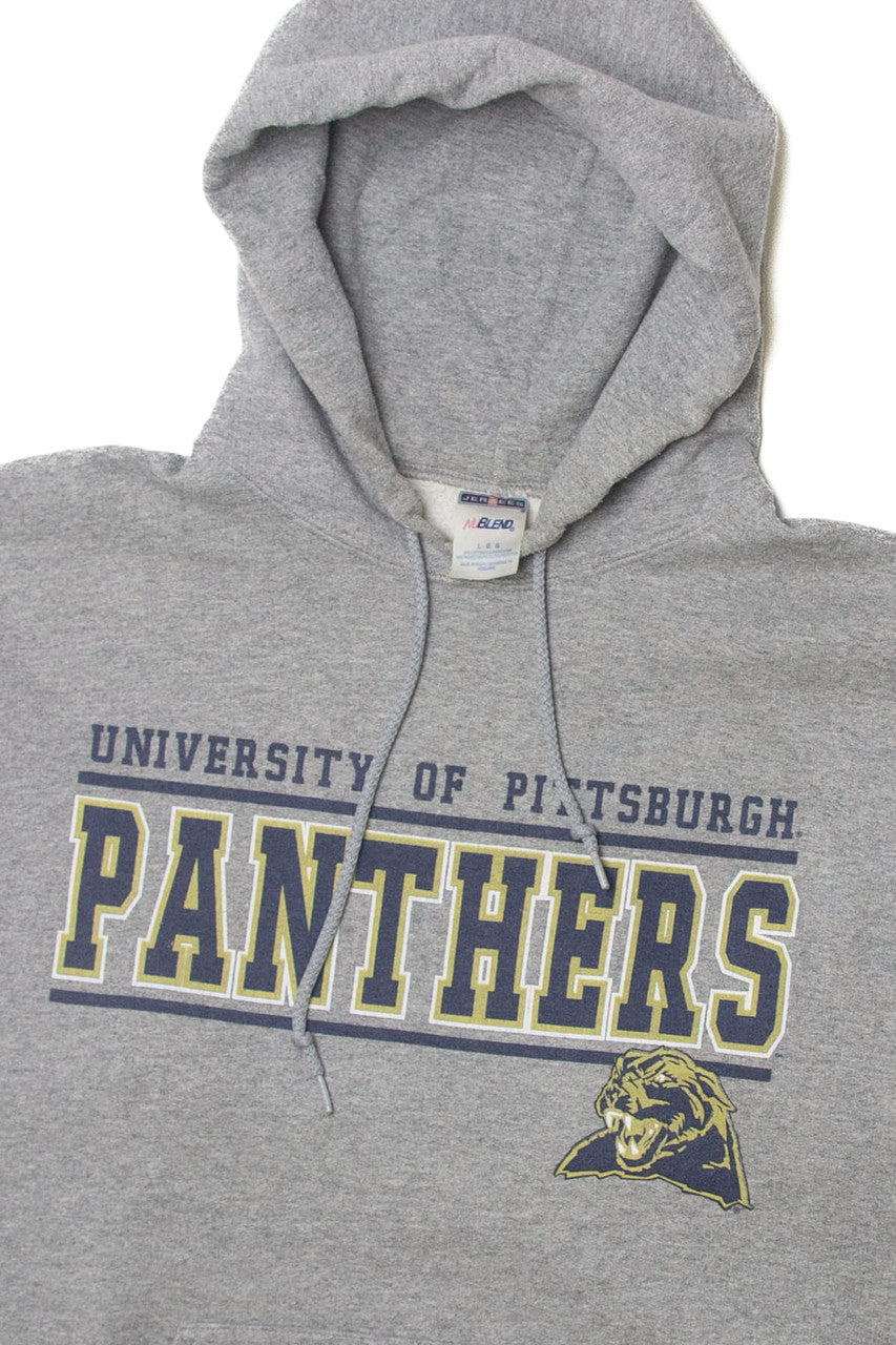 Vintage  Jerzees "University Of Pittsburg Panthers" Hooded Sweatshirt