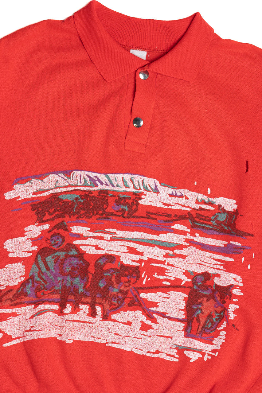 Vintage Sled Dogs Polo Sweatshirt (1980s)