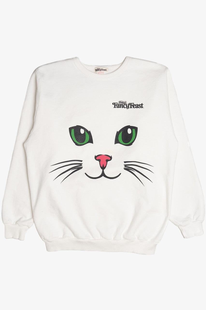 Vintage "Fancy Feast" Friskies Brand Cat Sweatshirt (1990s)