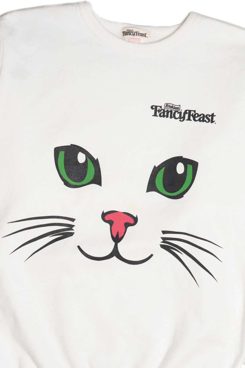Vintage "Fancy Feast" Friskies Brand Cat Sweatshirt (1990s)
