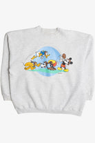Vintage Disney Mickey Mouse Donald Duck Playing Football Sweatshirt (1990s)